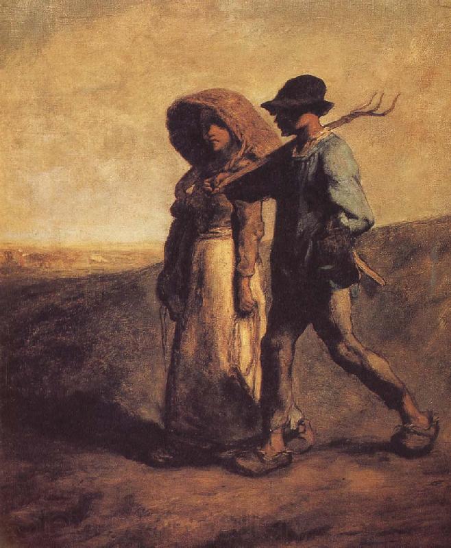 Jean Francois Millet Go to field Spain oil painting art